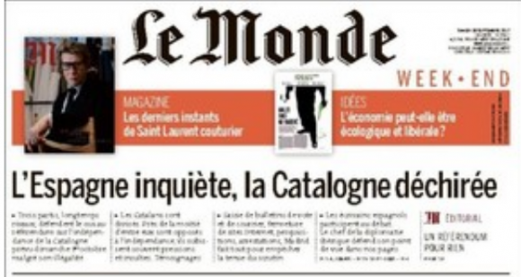 Le Monde, en contra del 1-O