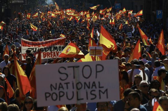 La manifestación trata de llegar fuera de España