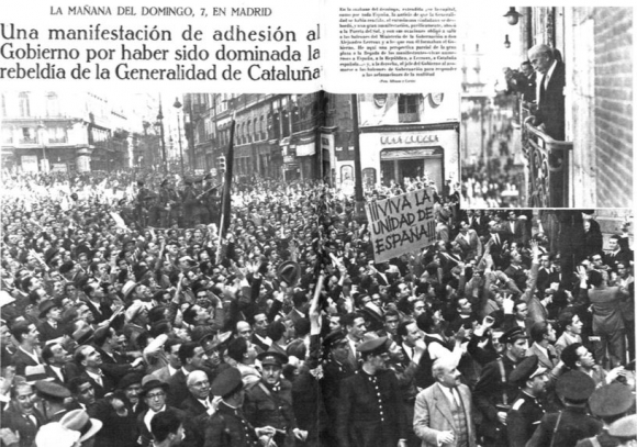 Manifestación de adhesión al Gobierno en 1934