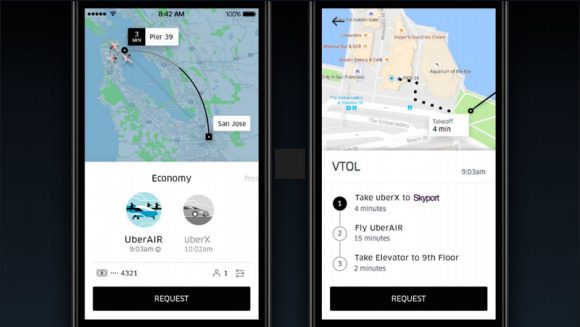 Un posible diseño de la aplicación UberAIR