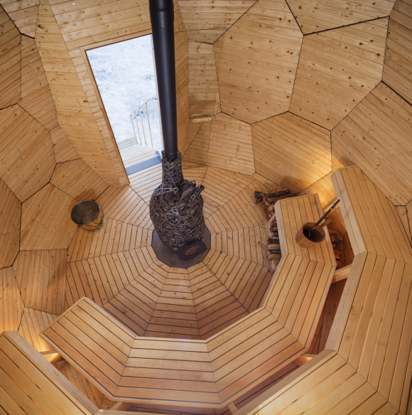 Fotografía del 'Solar Egg', la peculiar sauna sueca.