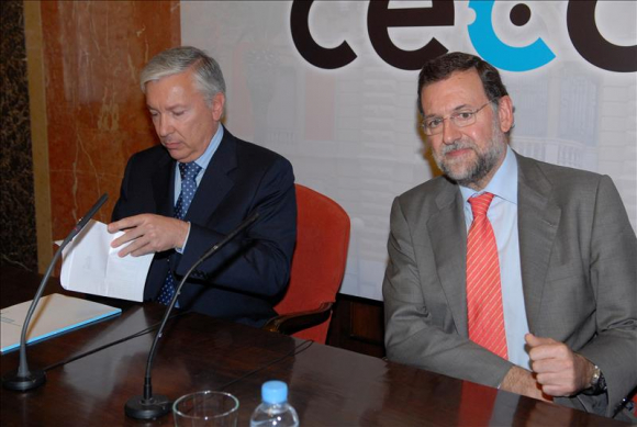 Antoni Abad, presidente de Cecot, junto a Mariano Rajoy.
