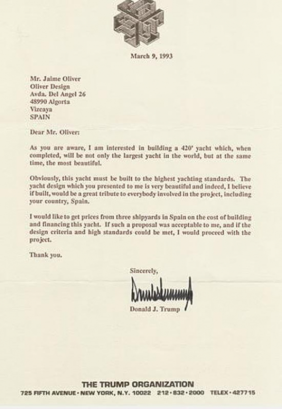 La carta de Trump