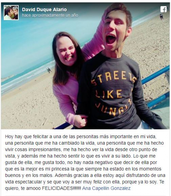 Una publicación en Facebook del joven matrimonio fallecido en el accidente