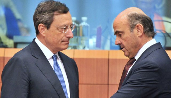 Mario Draghi y Luis de Guindos.