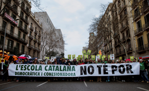 Manifestación por la escuela catalana