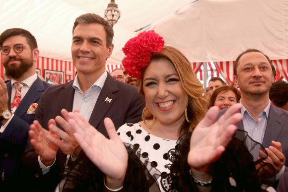 Susana Díaz y Pedro Sánchez en la Feria de Abril 2018