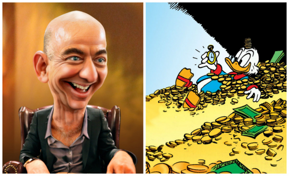 Jeff Bezos y el Tío Gilito / DonkeyHotey, Disney