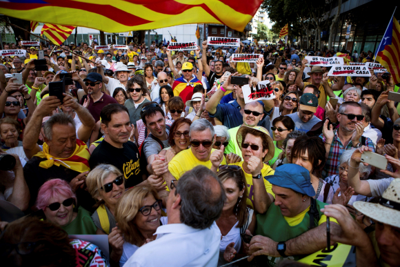 Quim Torra, líder en la manifestación de Barcelona