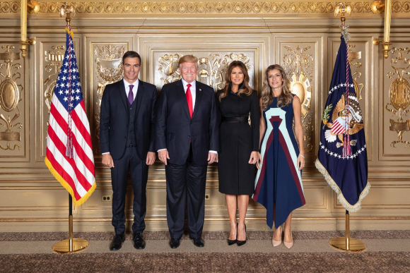 Pedro Sánchez con Donald Trump