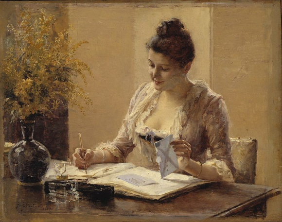 'Mujer escribiendo cartas', de Albert Edelfelt.