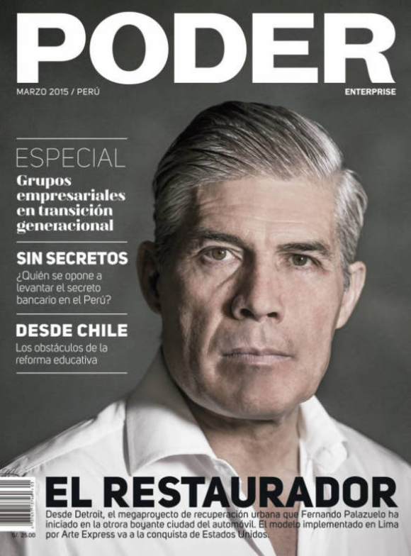 Fernando Palazuelo portada de la revista peruana Poder.
