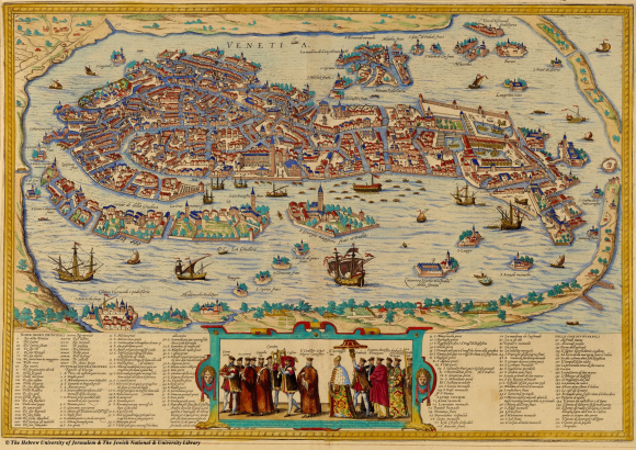 Mapa de Venecia de 1572.