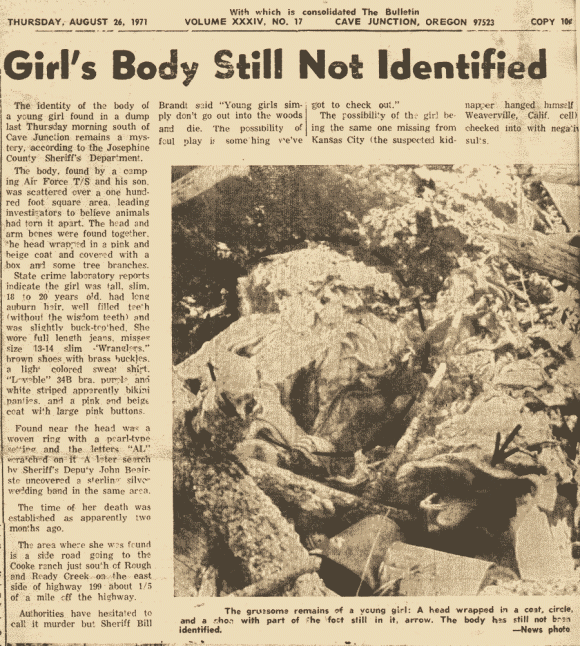 Un artículo de prensa sobre el hallazgo de los restos de 'Jane Annie Doe'. (L.I.)