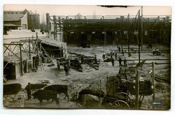 Obras de construcción de las cocheras de Cuatro Caminos (Archivo fotográfico de Metro de Madrid).