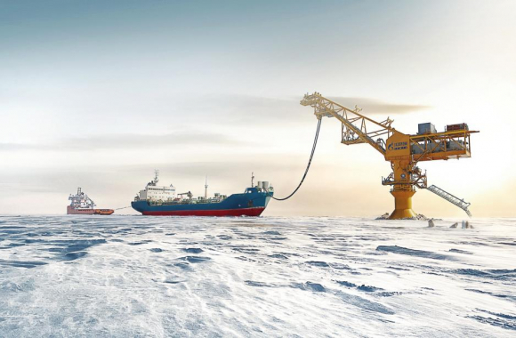 Instalación de carga de petróleo de Novy Port en el Mar de Kara. /Cortesía de Gazprom