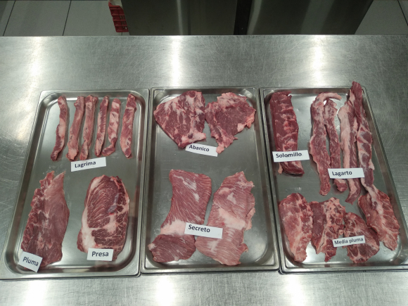 Las carnes que forman parte del menú ibérico del restaurante Essentia, en Tarancón