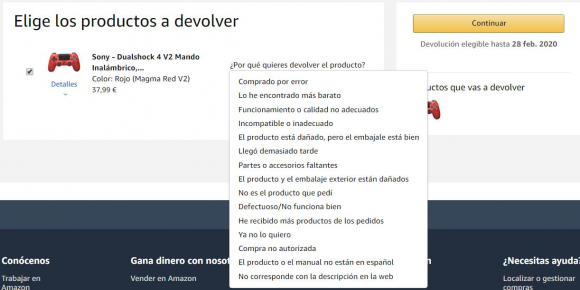Devolver producto en Amazon