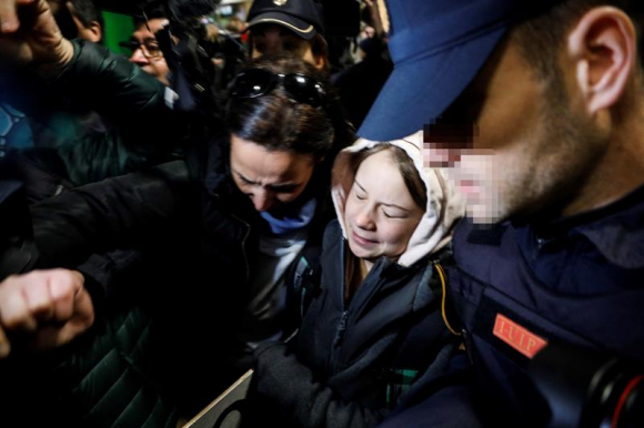 Greta Thunberg a su llegada a Madrid