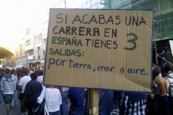 Pancarta en las protestas de 2011.