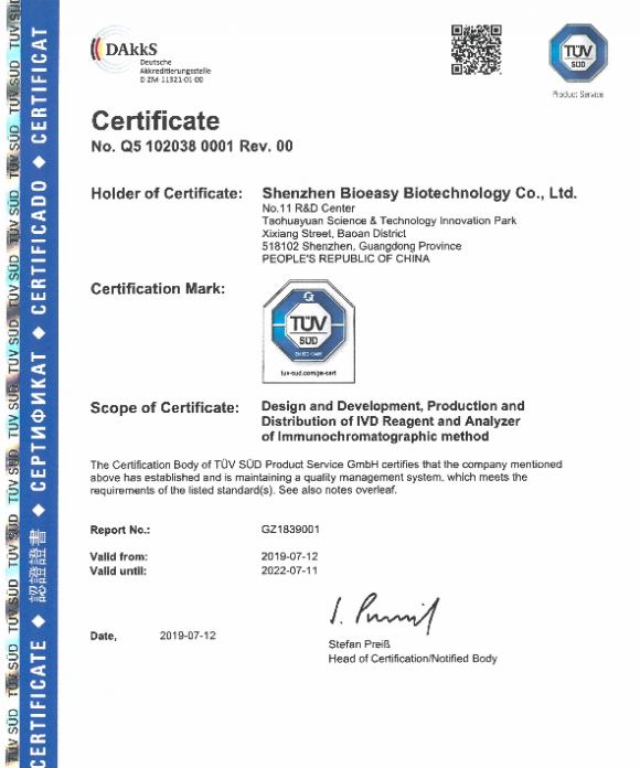 Certificado de Bioeasy