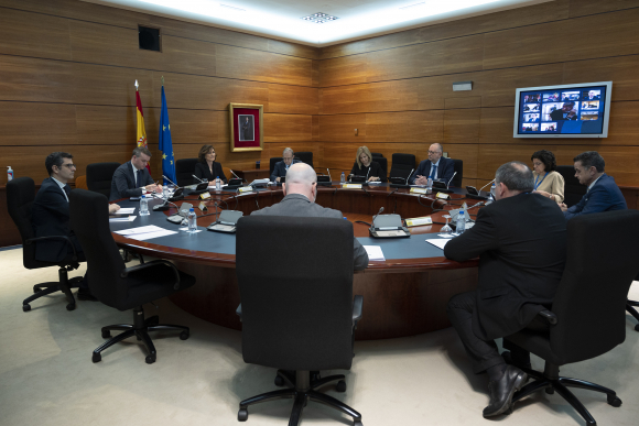 Reunión del comité de situación del estado de alarma en el búnker de Moncloa