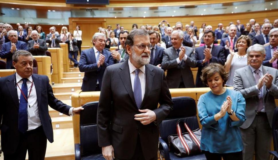 Rajoy, en el pleno del Senado que aprobará el artículo 155