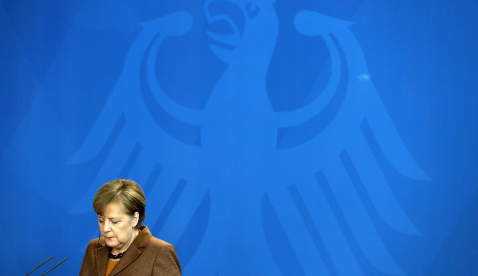 La canciller alemana, Angela Merkel, en Berlín el 28 de febrero de 2018. EFE/ Felipe Trueba