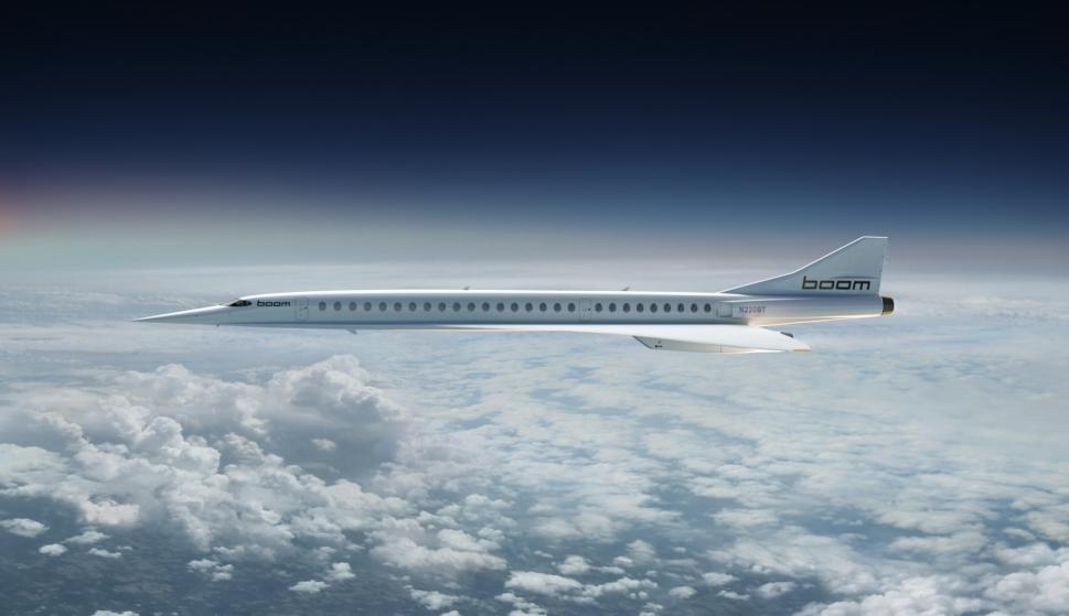 Fotografía del 'Boom Airliner' de Boom Supersonic.