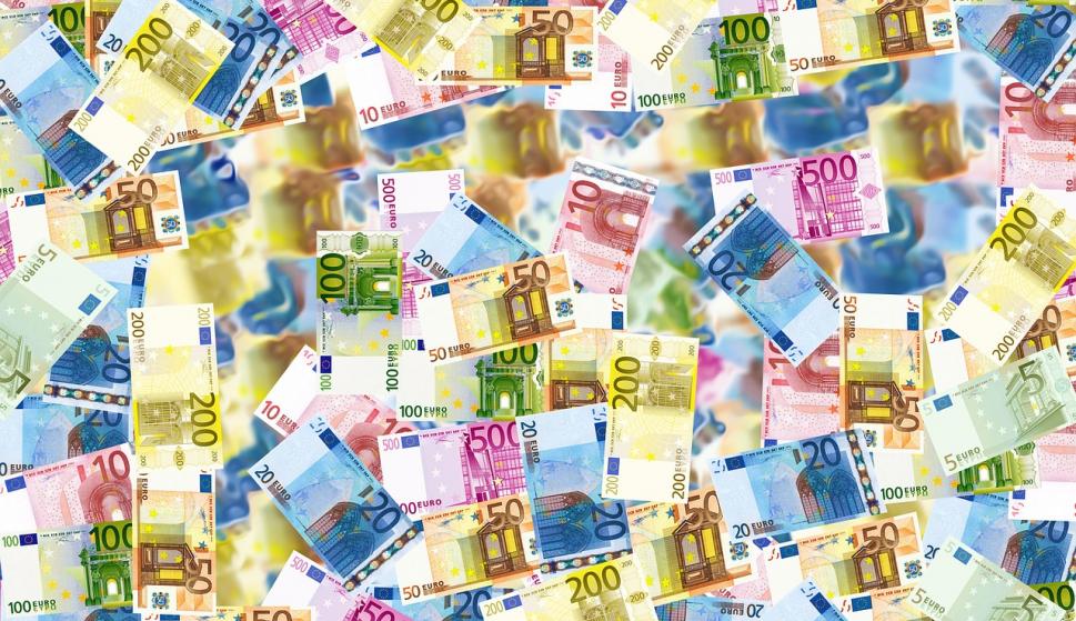 Fotografía de billetes de euro.