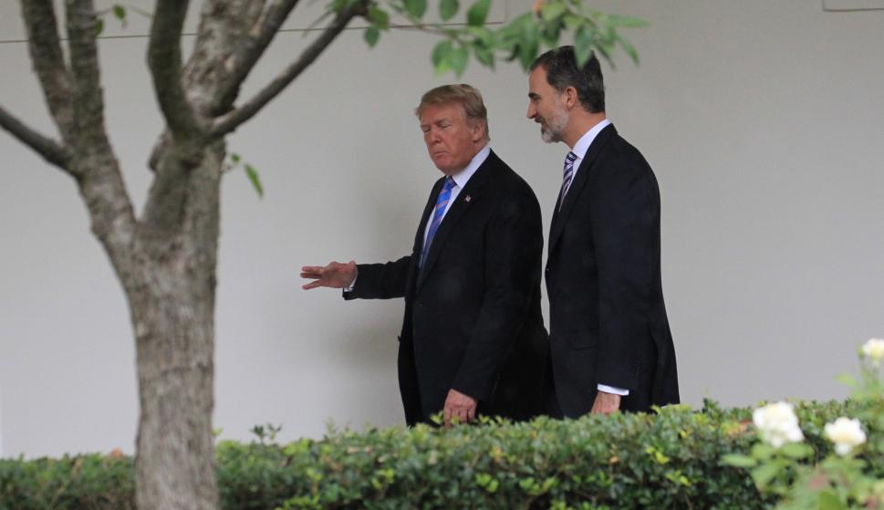 El Rey de España con Donald Trump en la Casa Blanca