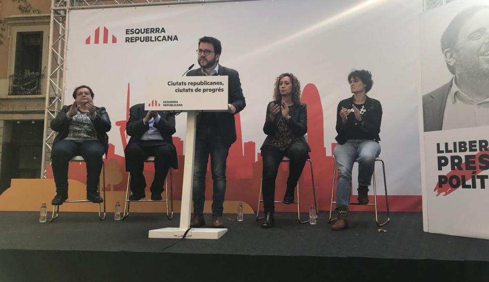 El 'número 3' de ERC y vicepresidente de la Generalitat, Pere Aragonès, en el acto en Barcelona (Foto: ERC)