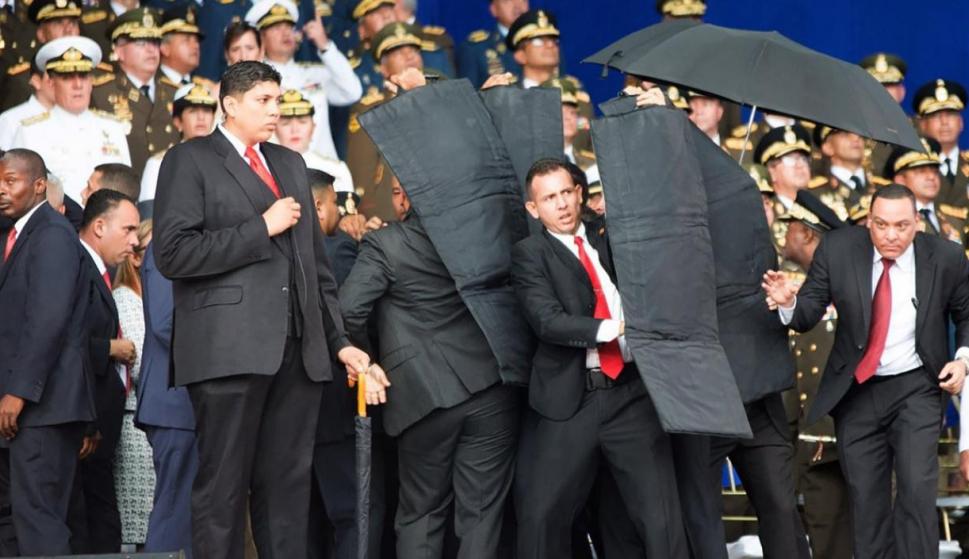 Momento del supuesto ataque a Nicolás Maduro. /EFE