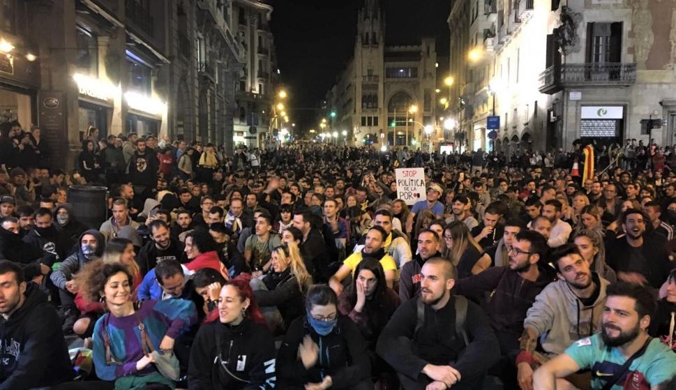 Los manifestantes han cantado consignas como 'Fuera las fuerzas de ocupación'. /Europa Press