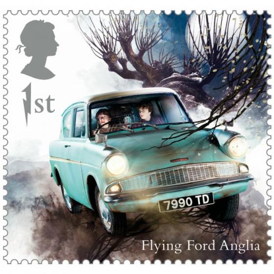 El Ford Anglia encantado de los Weasley (Royal Mail)