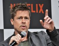 Fotografía de Brad Pitt en una presentación de Netflix.