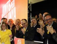 Jordi Turull y Josep Rull celebran los resultados de las elecciones