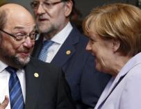 Fotografía de Angela Merkel y Martin Schulz
