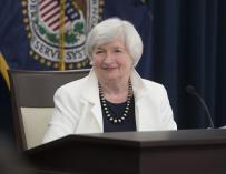Janet Yellen durante una comparecencia de la Fed