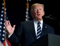 Donald Trump durante un discurso en Washington