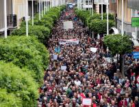 Miles de personas han vuelto a salir a la calle en Murcia para exigir unas pensiones dignas (EFE/MARCIAL GUILLÉN)