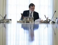 Rajoy durante el consejo de ministros del pasado sábado