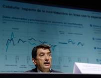 El responsable de Análisis Macroeconómico de BBVA Research, Rafael Doménech, durante la presentación.