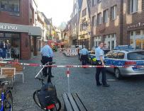 Cordón policial cerca del lugar en el que se ha producido el atropello en Münster (EFE/EPA/NORD-WEST MEDIA)