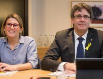 Carles Puigdemont y Elsa Artadi en una imagen de archivo. EFE/Stephanie Lecocq