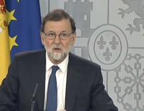 Mariano Rajoy durante su declaración en Moncloa