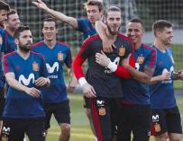 España prepara el partido ante Rusia