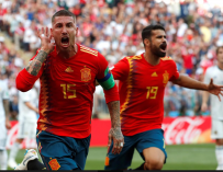 Ramos celebra el gol, que finalmente fue en propia puerta de Rusia