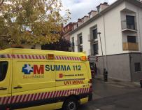Una ambulancia del SUMMA 112 en otra intervención