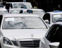 La huega de taxis fue secundada en varios puntos de España, en la imagen, paros en el País Vasco